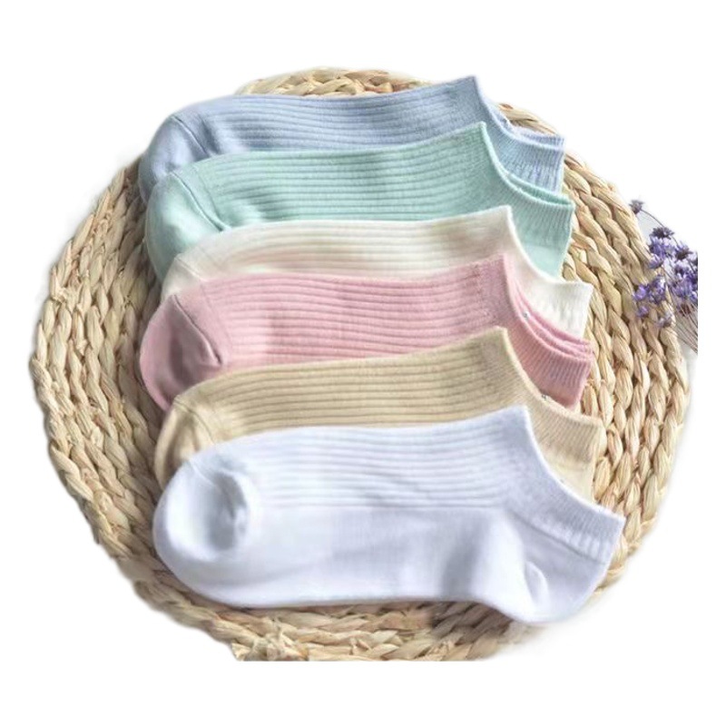 Socks women's low-tube sports socks short waist sweat-absorbent cotton boat socks breathable casual cotton women's candy-colored short socks