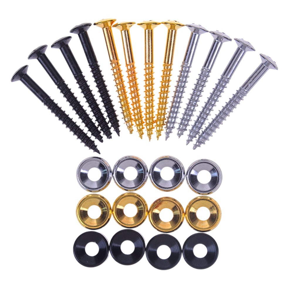 4 Electric guitar bass neck joint bushings and bolts (with screws)