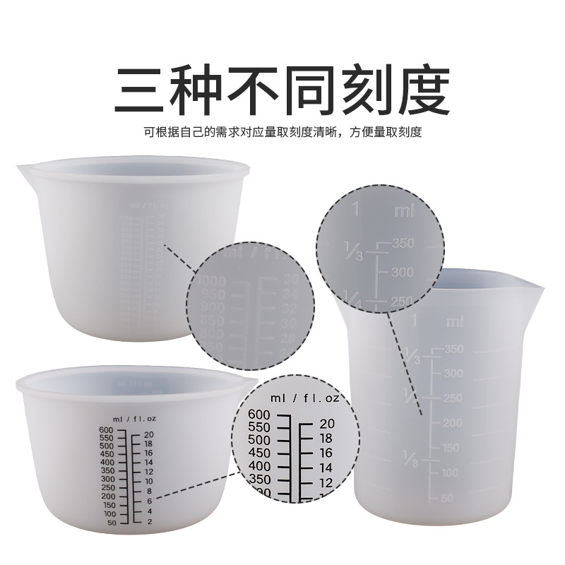 Picture of diy30 50 100 250 350 450 600 1000ml Crystal dropping Silicone Measuring Cup sub-filling cup mold
