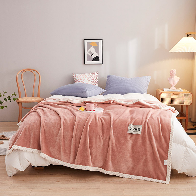 Picture of Quality Inspection Solid Color Milk Fleece Blanket Ferret Blanket Warm Thickened Winter Gift Bed Sheet Small Quilt Knee Blanket