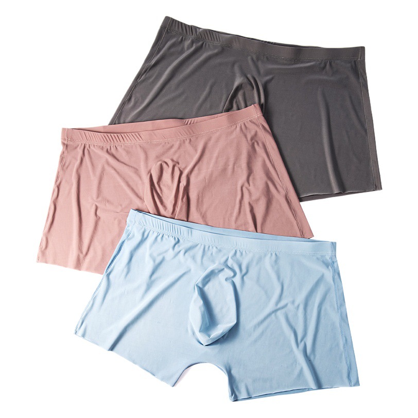 One-piece Men's seamless mesh ice silk underwear 3D three-dimensional cutting breathable underwear men's plus size pants wholesale