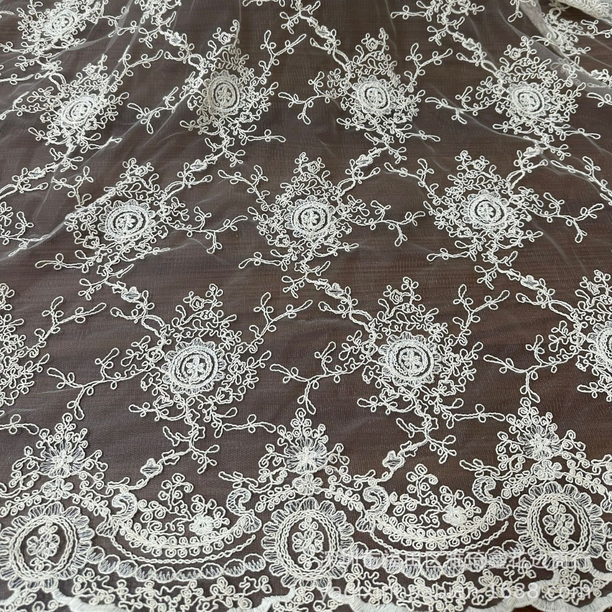 Lace Water-Soluble Three-Dimensional Floral Thread Lolita Mesh Fabric Cotton Thread Popular Lace Embroidery Mesh Water-Soluble