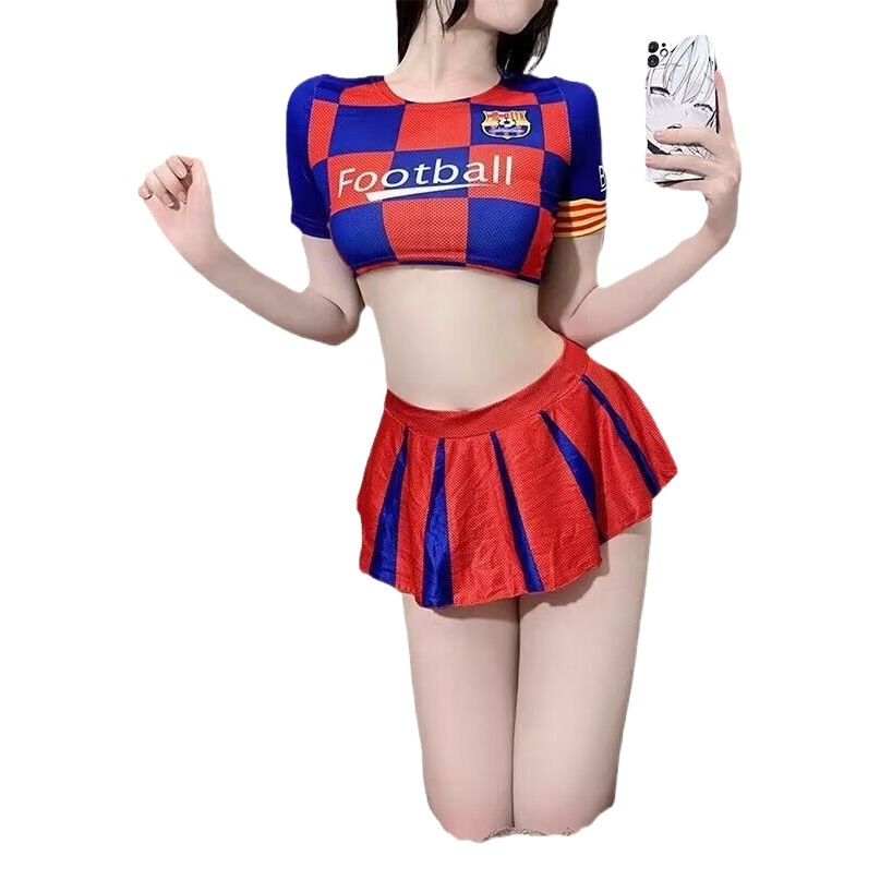 Butterfly rain sexy lingerie sexy dynamic football baby split suit cos cheerleading team uniform perspective temptation