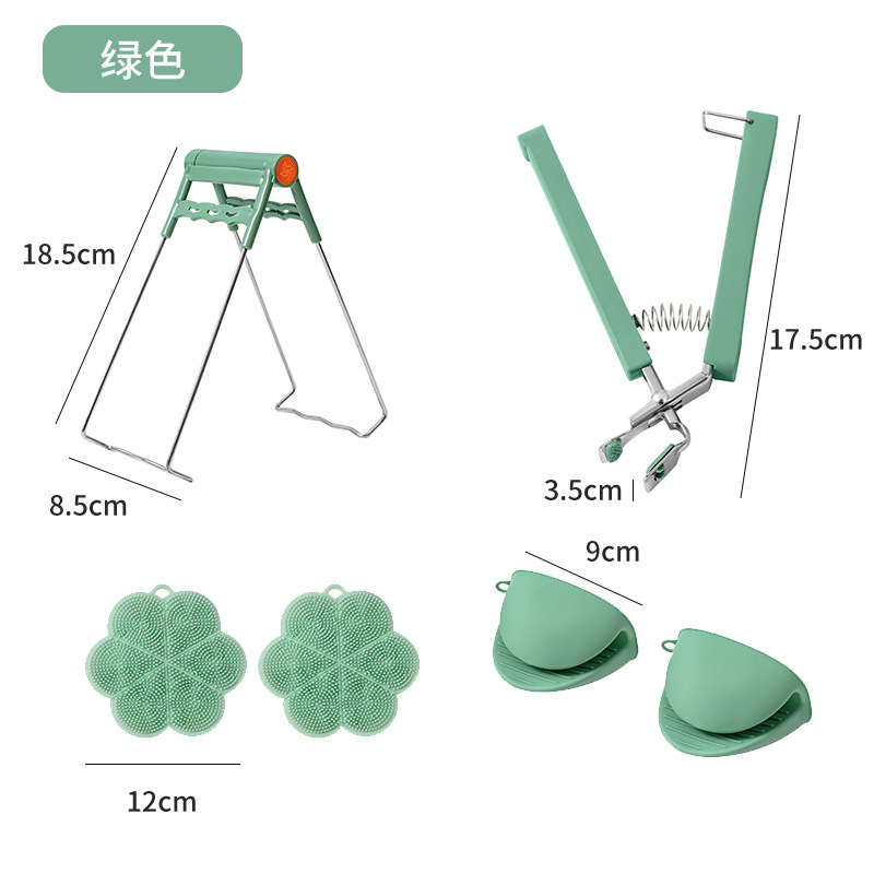 Picture of Small Wholesale Stainless Steel Household Anti-Scalding Three-Piece Set Steamer Plate Clamp Anti-Slip Plate Lifter Basin Clamp Artifact Dishes