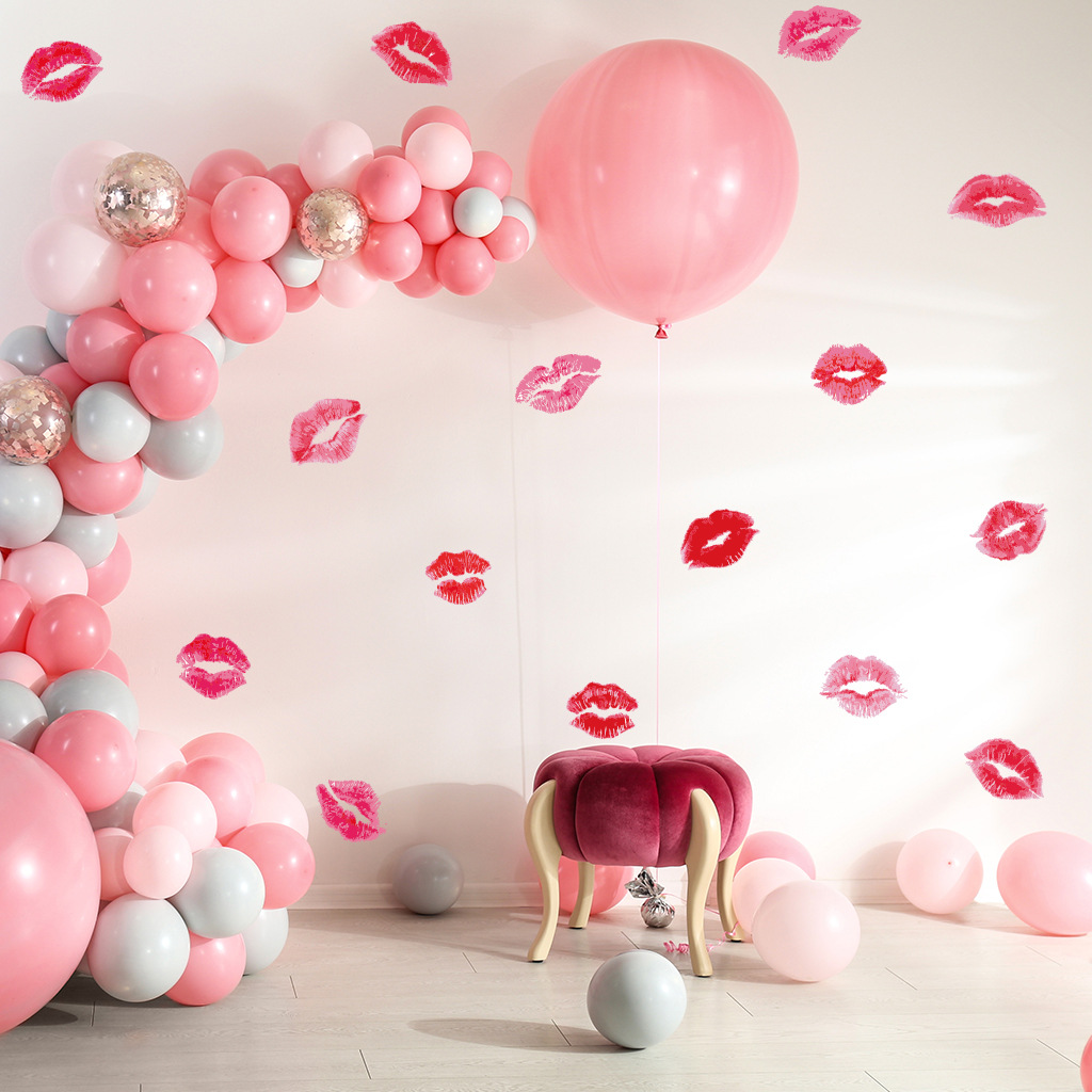 15 Red Lips Stickers DIY Valentine's Day Gift Decoration AF6068 Cross Border Red Mouth Valentine's Day Stickers