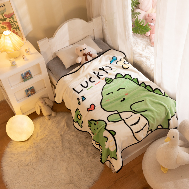 Picture of Children's Blanket Kindergarten Spring and Autumn Baby Coral Fleece Blanket Spring and Summer Single Layer Thin Blanket Office Nap
