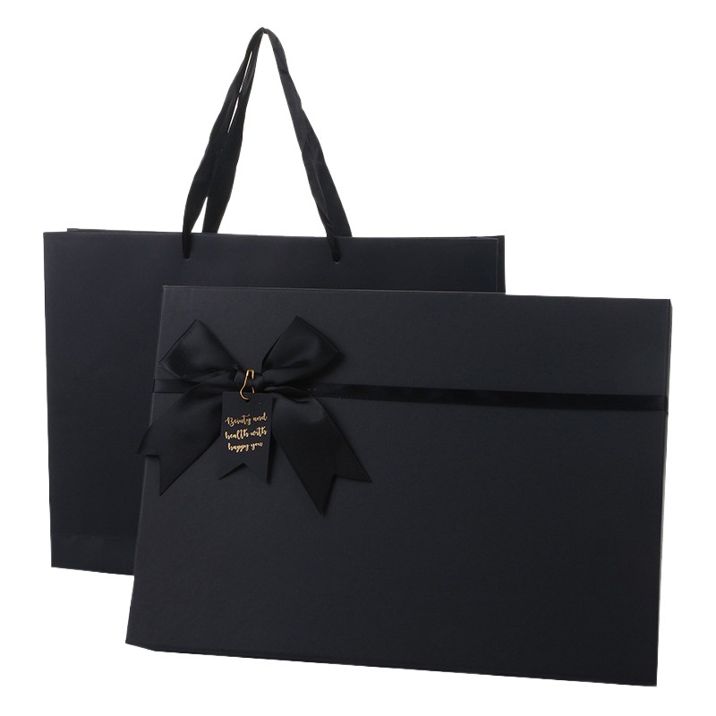 Black Bow Gift Box Simple Men's Shirt Clothes Gift Box ins Style Birthday Coke Packaging Box