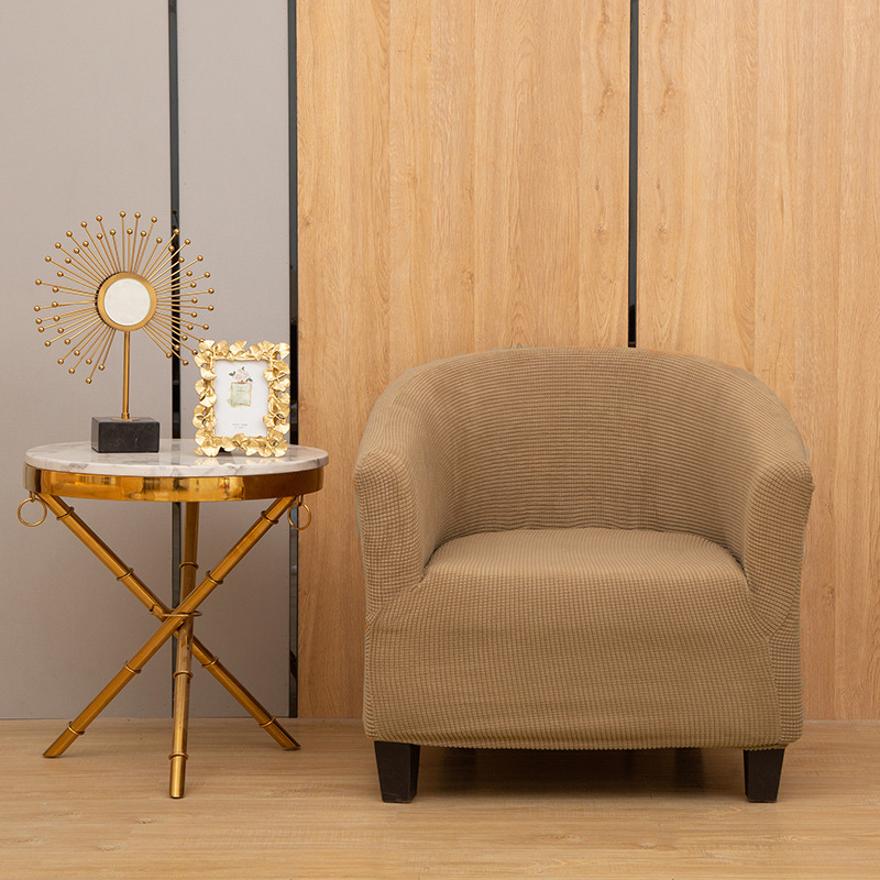 Picture of Corn fleece semicircle sofa chair cover thickened conjoined elastic dining chair cover anti-fouling stool cover chair cover