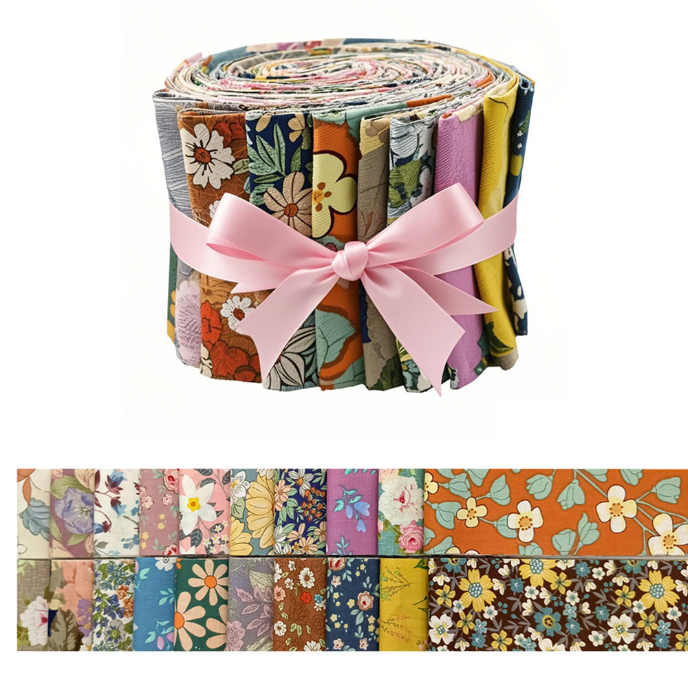 New long cotton fabric jelly roll cotton small clear floral long quilting stitching fabric cotton