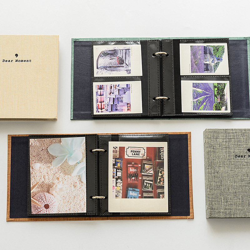 Picture of Wholesale plain cotton linen loose-leaf PP photo album photo album movie ticket storage postcard 3 inch 5 inch