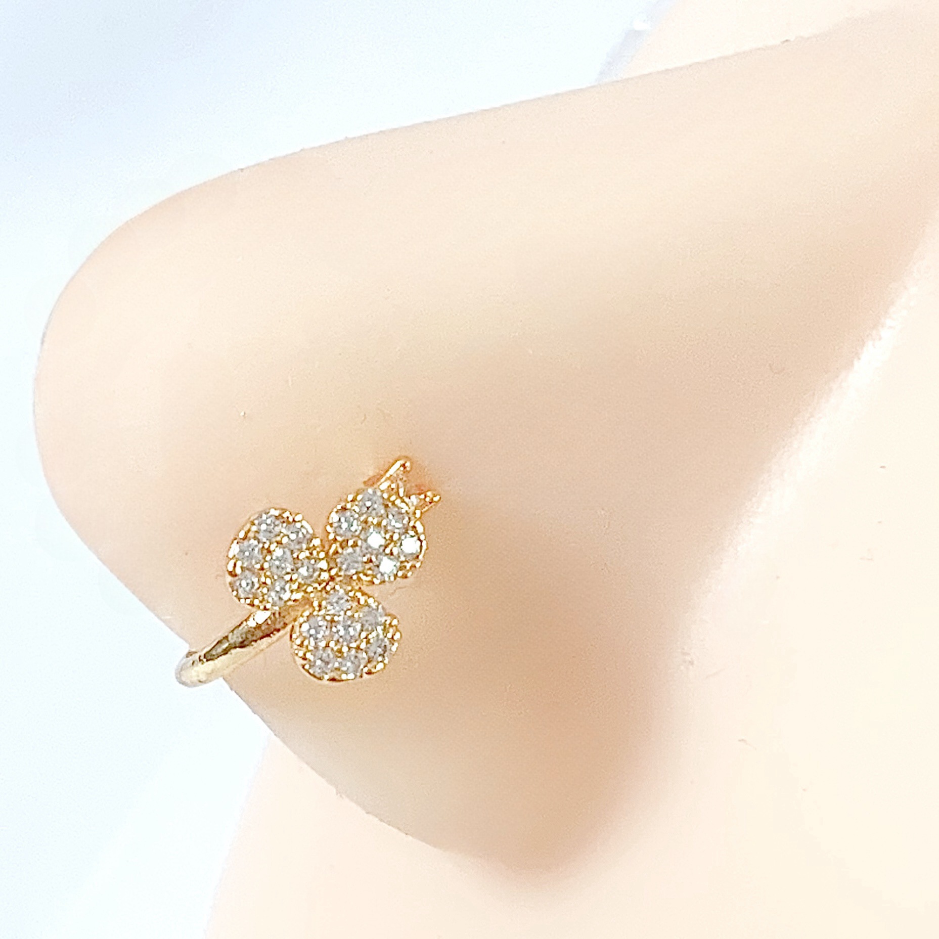 Picture of Cross-border Accessories Water Drop Butterfly Pendant Copper Nose Ring Nose Nail Women's Fresh and Sweet Ins Style High-grade Jewelry
