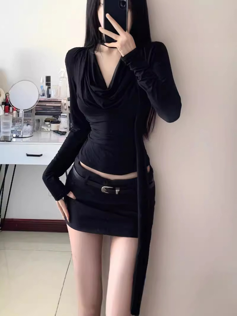 Skirt Women's 2024 Autumn New Design Hot Girl Royal Sister Style High Waist Slimming Skirt Sexy Hip Skirt