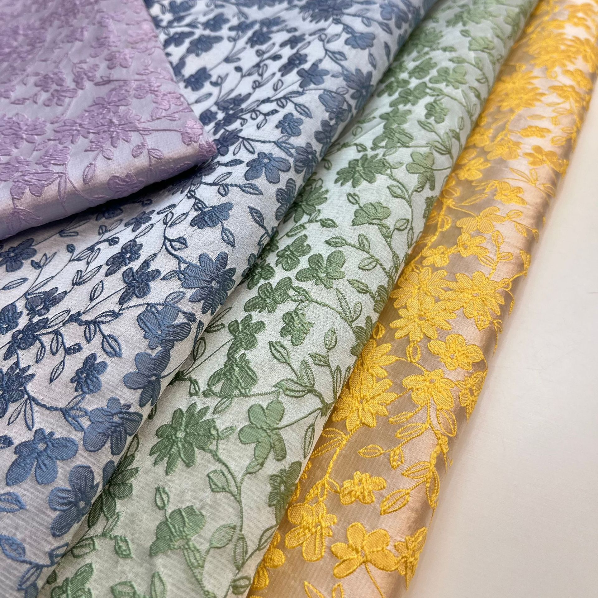 Spring and summer new fresh small flower jacquard fabric women's children's clothing bags jacquard fabric