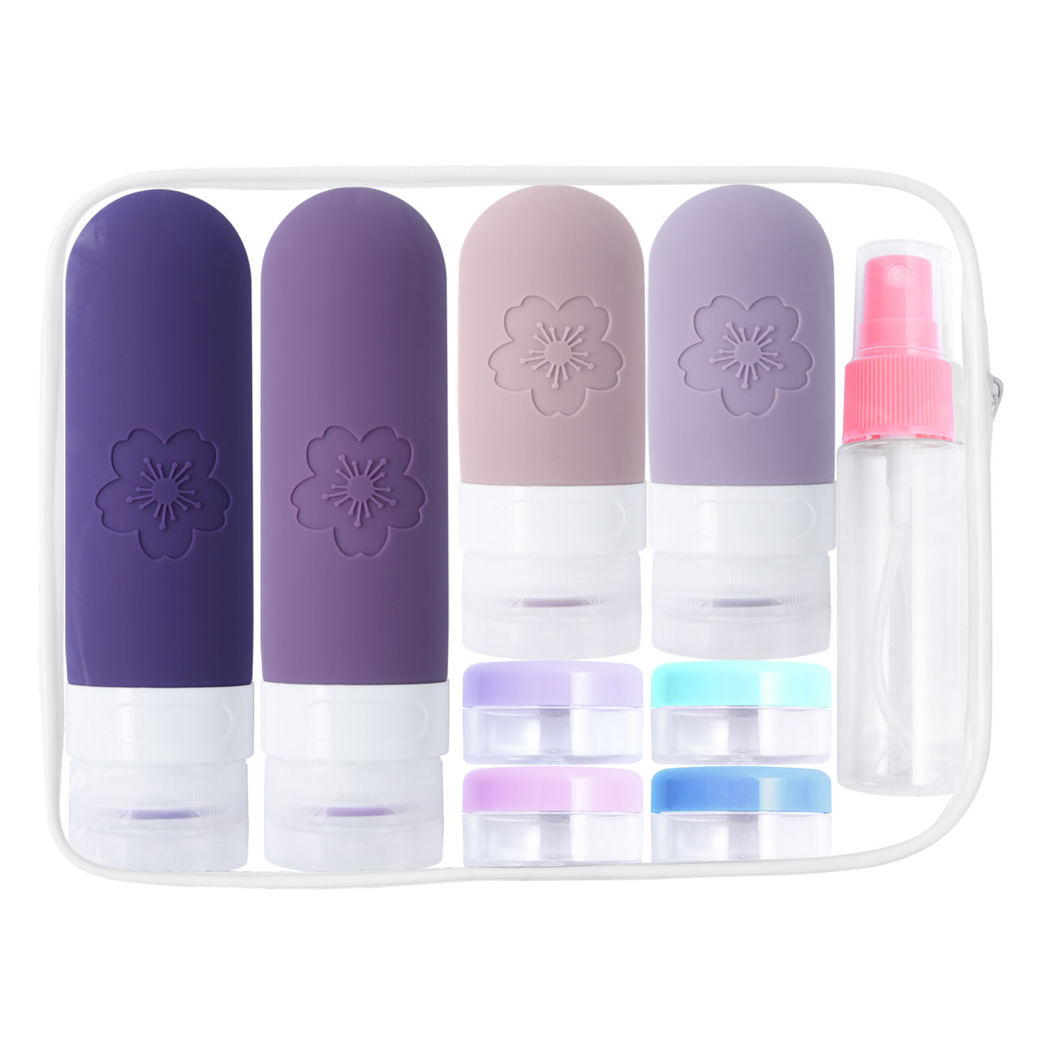 New 2024 cross-border 17-piece travel toiletries bottle travel container leak-proof silicone portable storage