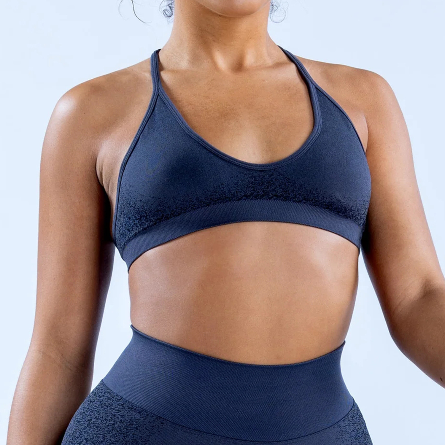 Cross-border AliExpress Tight Seamless Back Yoga Bra High Elastic Jacquard Outer Wear Fitness Bra Sports Bra