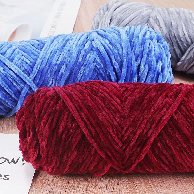 Chenille gold velvet yarn crochet thread gold velvet yarn hand woven DIY manufacturers wholesale crochet thread