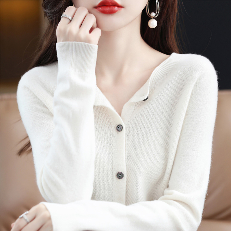 Picture of Wool Cardigan Women's Autumn and Winter New Loose Knitted Sweater First-Line Garment Solid Color Sweater High-end Atmospheric Coat Top