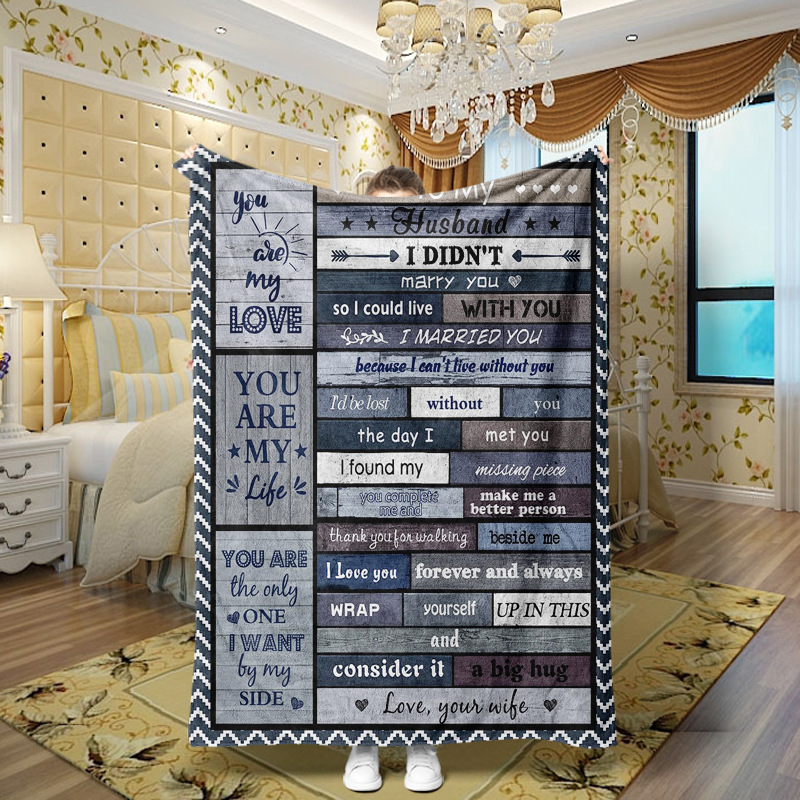 Picture of Family love teachers and students girlfriends love message flannel blanket summer air conditioning blanket autumn and winter nap printing blanket