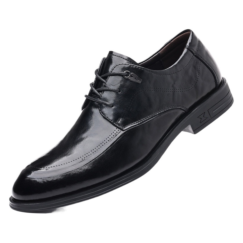 Leather shoes men's classic business formal wear men's shoes all-match lace-up single shoes cowhide high-end wedding shoes trendy fashion shoes