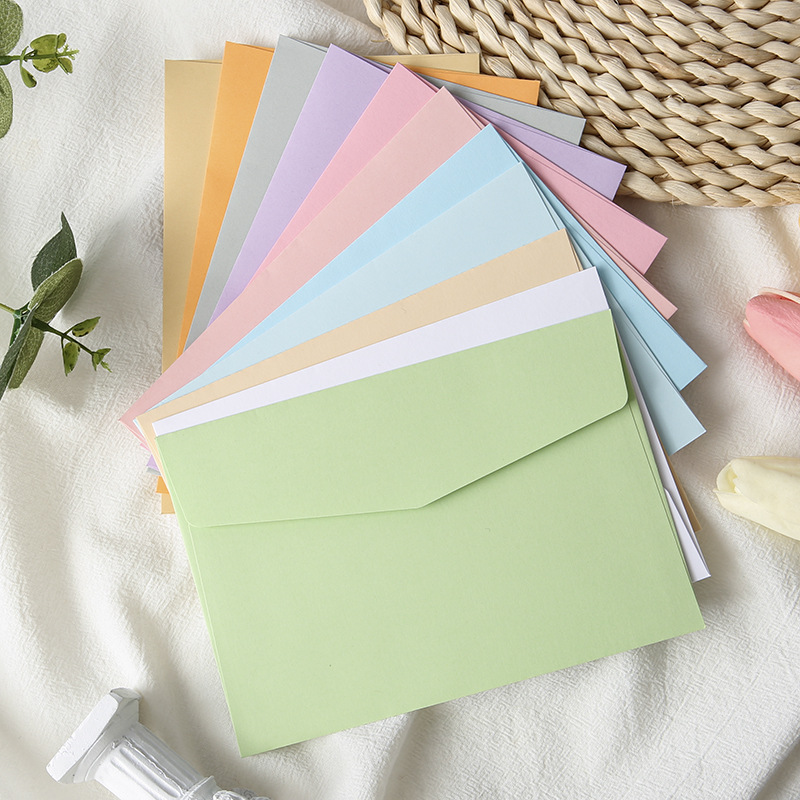 Colored Envelope 130g Jeju Colored Tape Envelope Macaron Color Morandi Pure Color Blank Kizhou Western Envelope