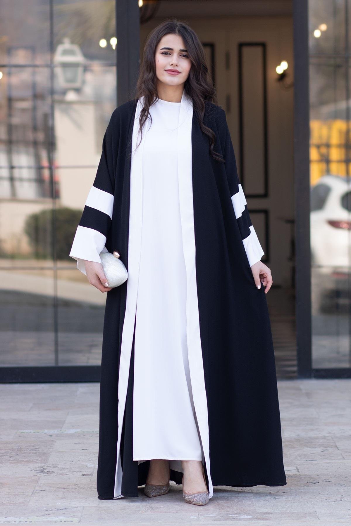 Picture of (Two-Piece Set) Middle East Amazon Robe Arabian Women's Abaya Fashion New Color Matching Saudi Dubai