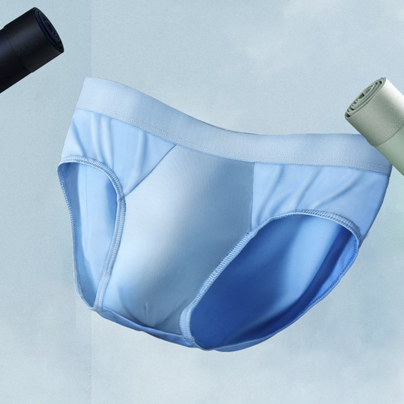Men's Ice Silk Underwear, Men's Briefs, U-Convex Summer Thin Low-Waisted Pants, Boys' Personalized Breathable Underwear