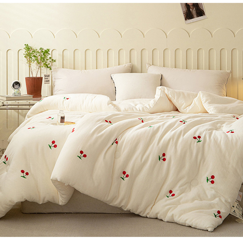 Picture of Double-Layer Gauze Soybean Fiber Quilt, Thick and Warm Winter Quilt, Single-Person Spring and Autumn Quilt, Children's Cotton Quilt, Quilt Core, Summer Cooling Quilt