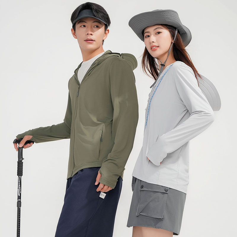 Upf50+ Ice Skin Ice Silk Sun Protection Clothing for Women 2024 New Summer Lightweight Outer Clothing for Men with Uv Protection and Breathable
