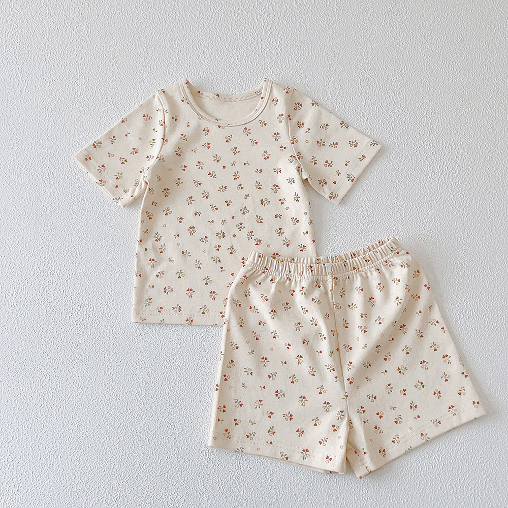 Picture of Xg Summer Cross-Border Popular Kidsren's Home Clothes Kidsren's Pajamas Set Pure Cotton Short-Sleeved Suit for Small and Medium-Sized Kidsren