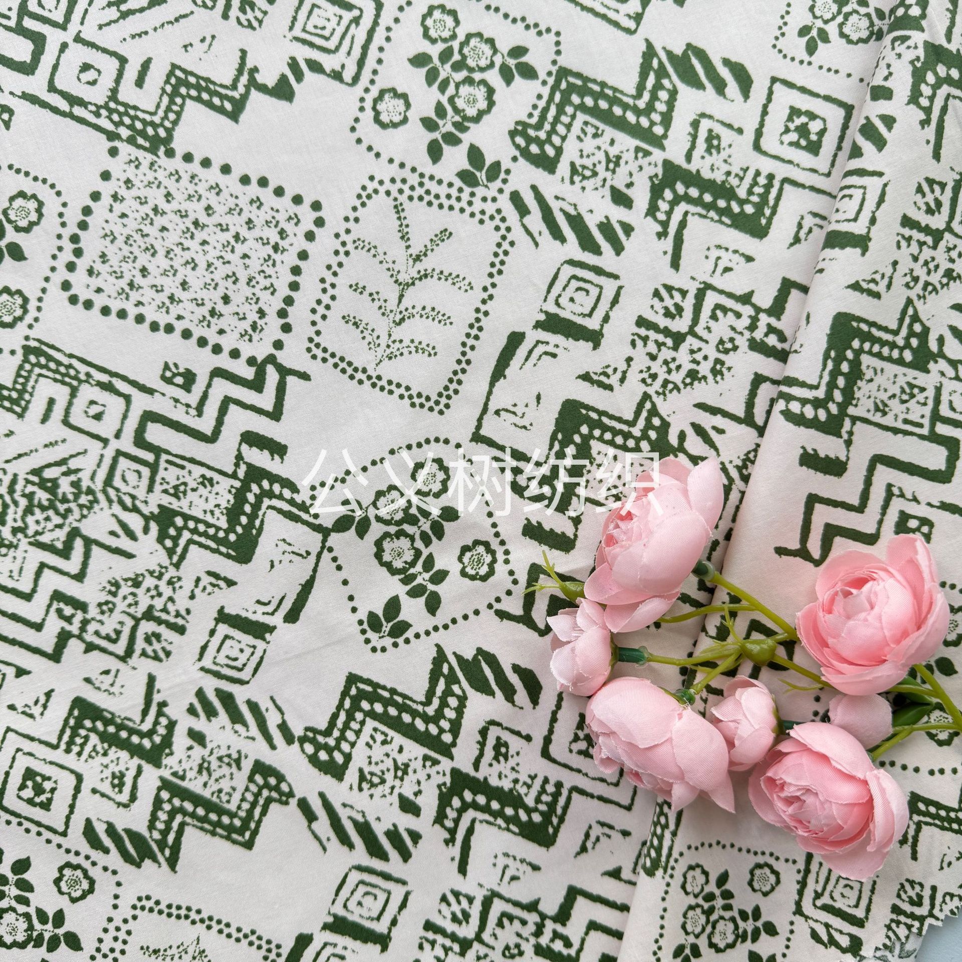 Picture of Vintage village cotton 60 imitation tencel reactive printing and dyeing fabric high-grade printed fabric dress women's clothing fabric