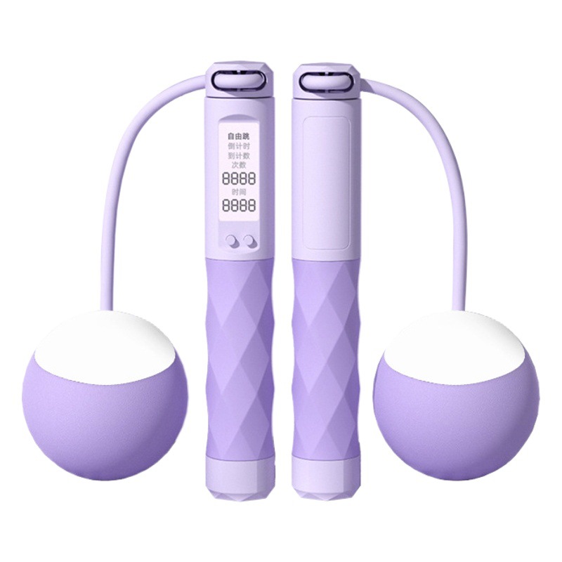 Cordless rope skipping count girls fitness Special Sports female weight-bearing professional fat burning rope weight-bearing steel wire rope skipping