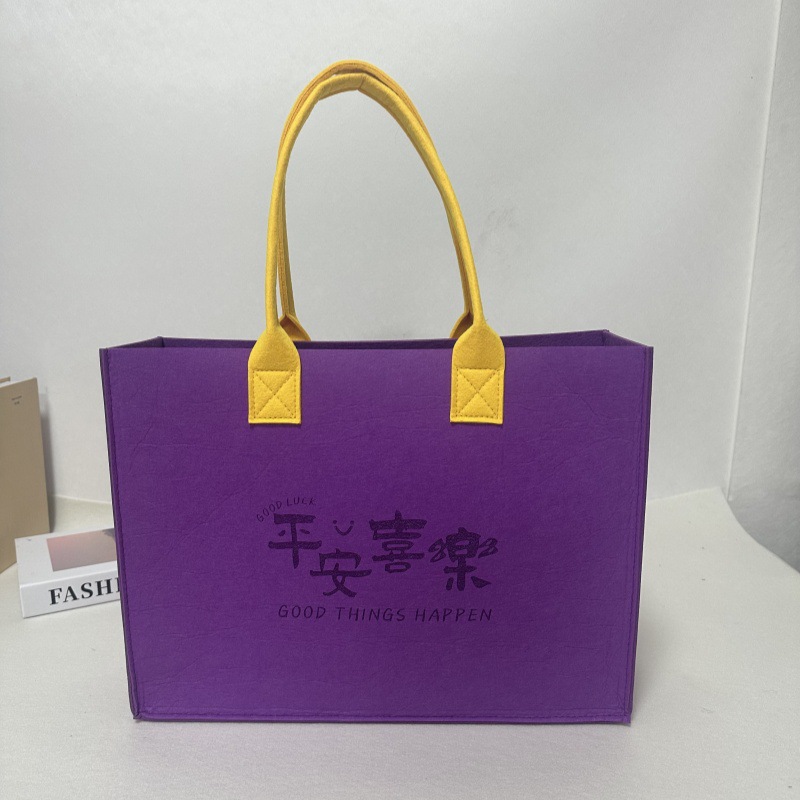 Picture of In-Stock Wholesale Mid-Autumn Felt Bags with Traditional Chinese Style, Various Styles Available, Thickened Large-Capacity Felt Tote Bags