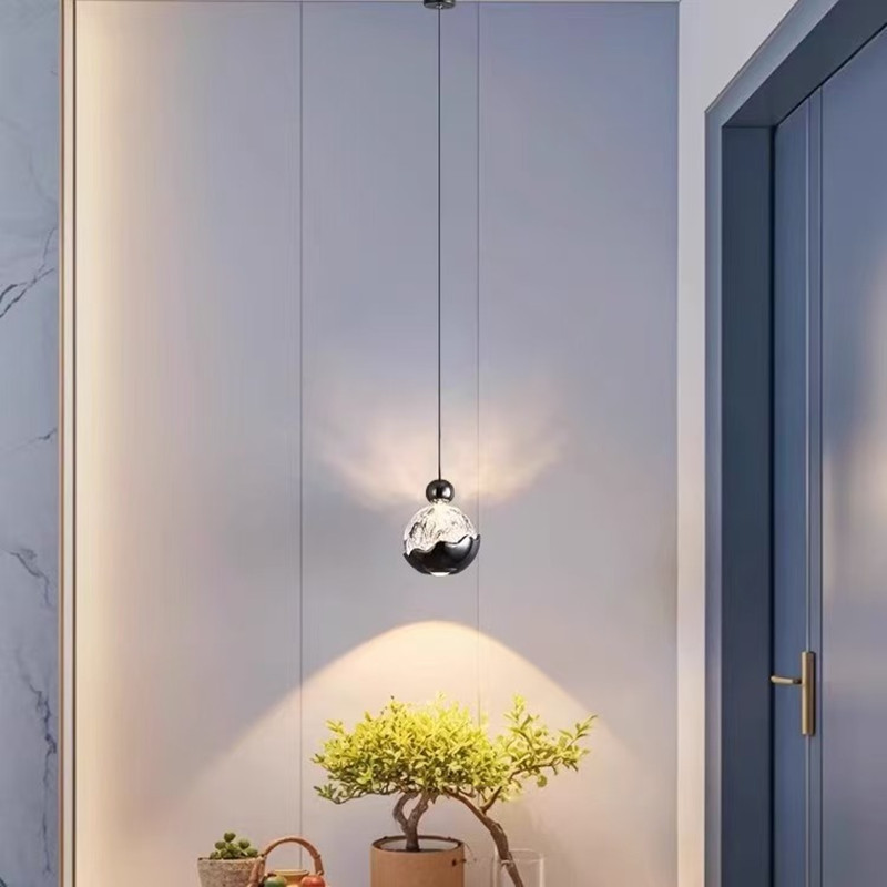 Picture of Bedroom Bedside Chandelier Italian Normcore Hand Scan Liftable Snow Mountain Art Entrance Light High-End Accessible Luxury Chandelier