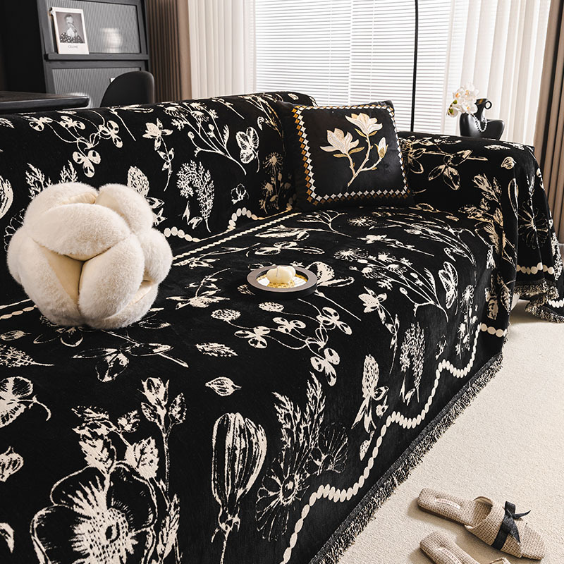 Sofa Cushion French Retro Cover 2024 New Four Seasons Universal Full Cover Light Luxury High-end Feeling Antique Sofa Towel