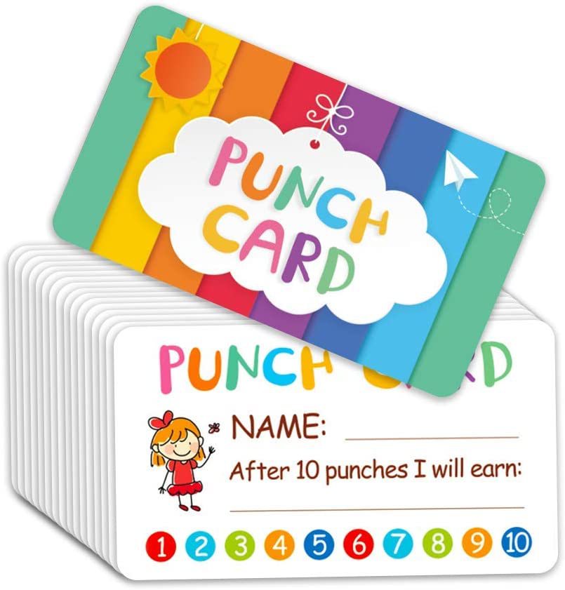 Cross-border wholesale 5*9cm cartoon reward card student punch card for business classroom student teacher reward