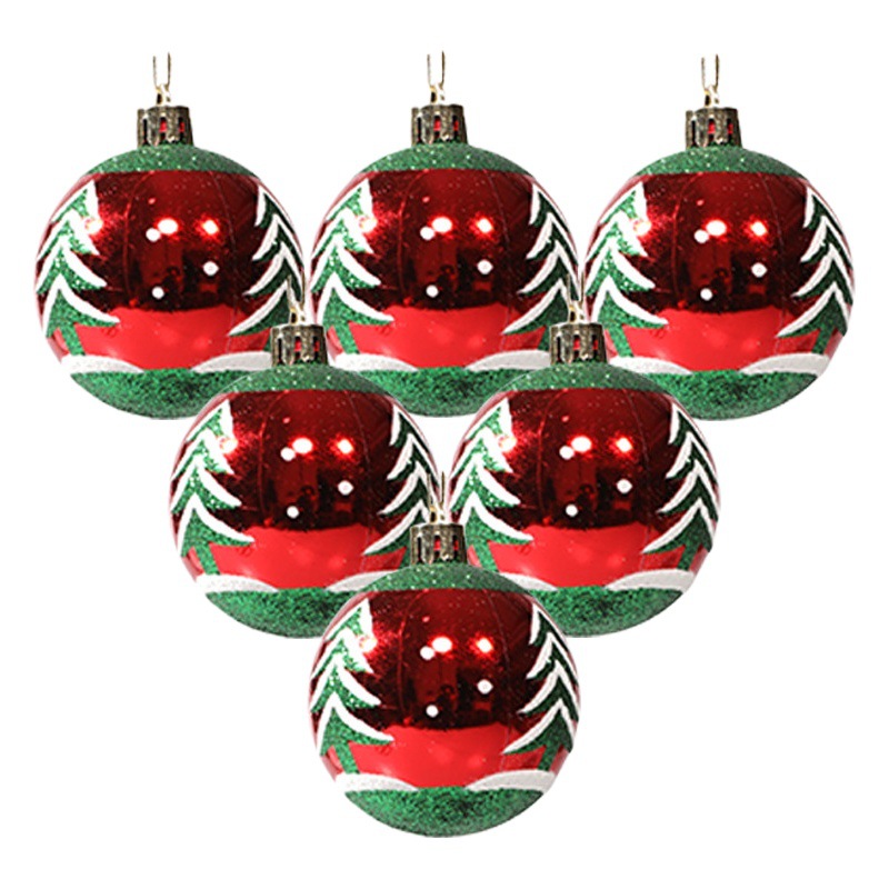 Christmas tree hanging ornaments hand painted Christmas ball plastic plating ball wholesale 6cm painted Christmas ball decoration props