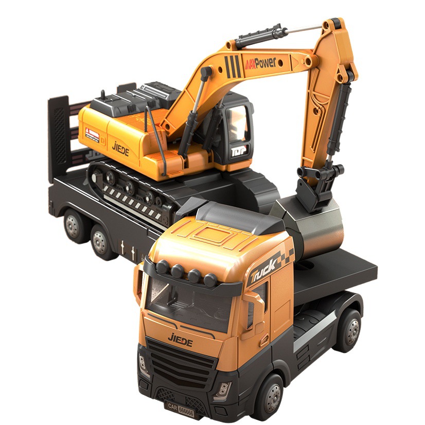 Large alloy spray car model simulation inertia excavator bulldozer with light Children's engineering vehicle toy