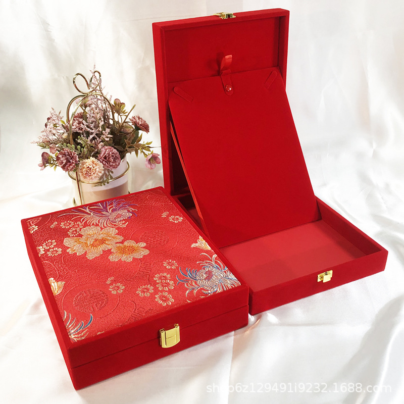 Jabu Embroidered Big Pig Brand Jewelry Box Wedding Engagement Gold Large Necklace Gift Box Three Gold Pig Set Box in Stock