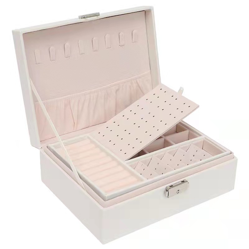 Picture of Jewelry Storage Box Pu Large Capacity Jewelry Packaging Earrings Necklace Portable Travel Jewelry Box Wholesale Zipper