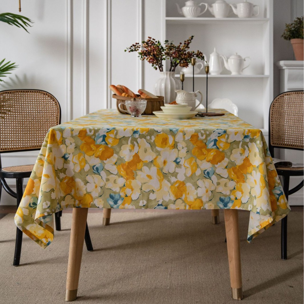 Picture of Yiman Qiyun Geometric Multicolor Printed Bohemian Style Living Room Household Tablecloth Printed Tablecloth Square Table