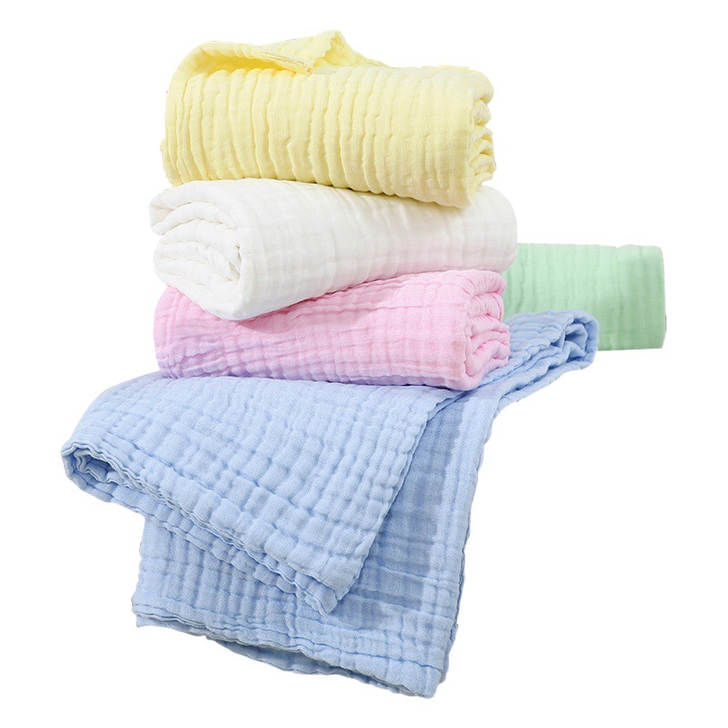 Manufacturer Wholesale Infant Cotton Bath Towels Six-Layer Washed Gauze Baby Blanket Wrap Newborn Swaddle Towel Soft Cotton