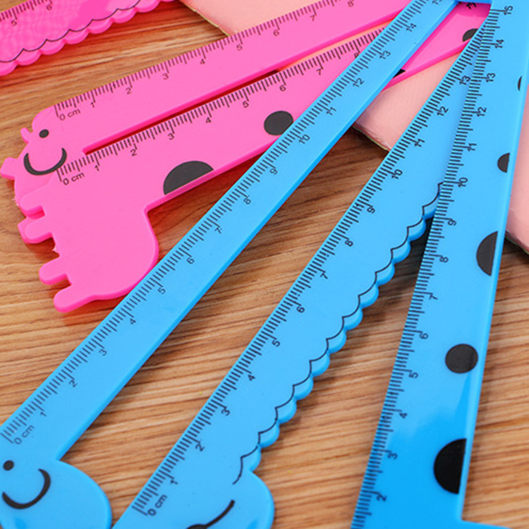 Picture of Cartoon giraffe ruler student plastic ruler 15cm cartoon stationery school supplies drawing tools wholesale