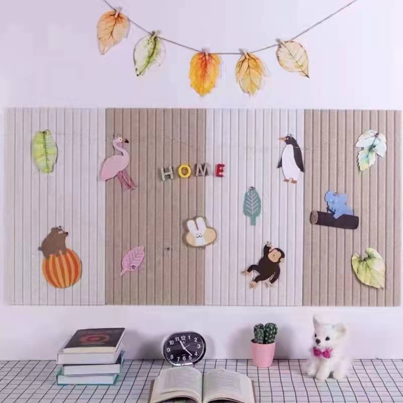 Manufacturer Wholesale Kindergarten Wall Stickers Living Room Background Photo Wall Soundproof Panels Vertical Groove Colorful Slotted Felt Panels Splicing