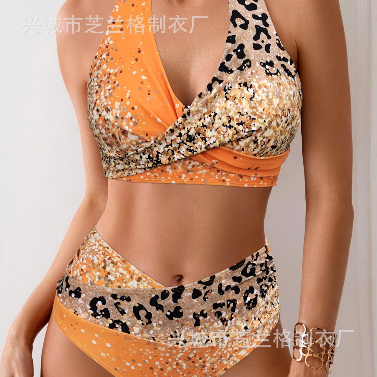 Picture of 2025 Cross-border New Leopard Gradient Bikini Split European and American Foreign Trade Women's Swimsuit Two-piece Bikini