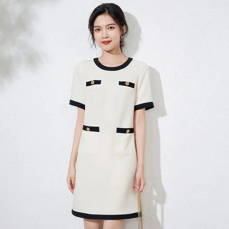 High-end Chanel Style Dress 2023 Summer New Women's Dress for Small Men High-end Socialite Elegant Straight Skirt