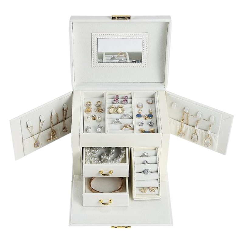 Cross-Border Direct Supply Jewelry Box Storage Box Large Multi-Layer Ring Necklace Jewelry Storage Jewelry Gift Box Jewelrybox
