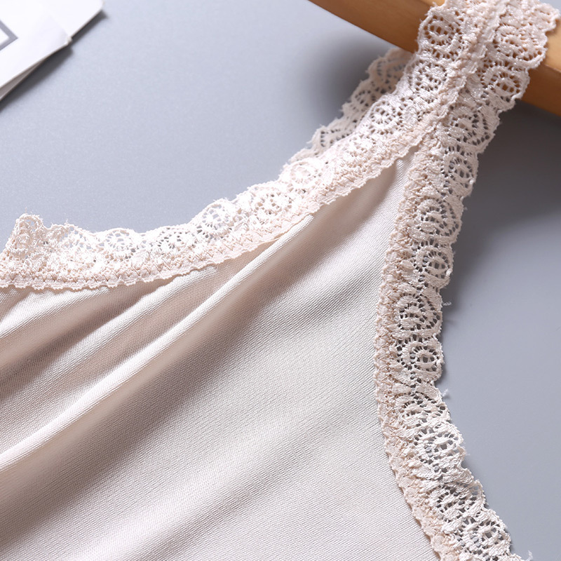 Picture of Yuyue New Silk French Camisole Women's Lace plus size Mulberry Silk Solid Color Short Base Shirt