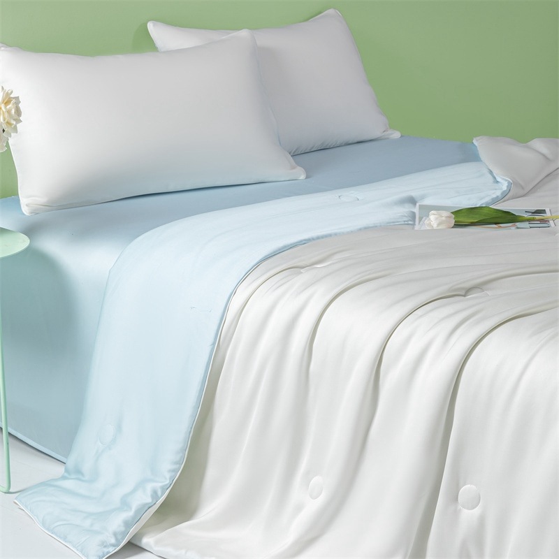 Picture of Class a Light Luxury Washed Ice Silk Summer Quilt Four-Piece Set Air-Conditioned Quilt Embroidered Summer Cool Quilt Three-Piece Set Summer Thin Quilt Ins