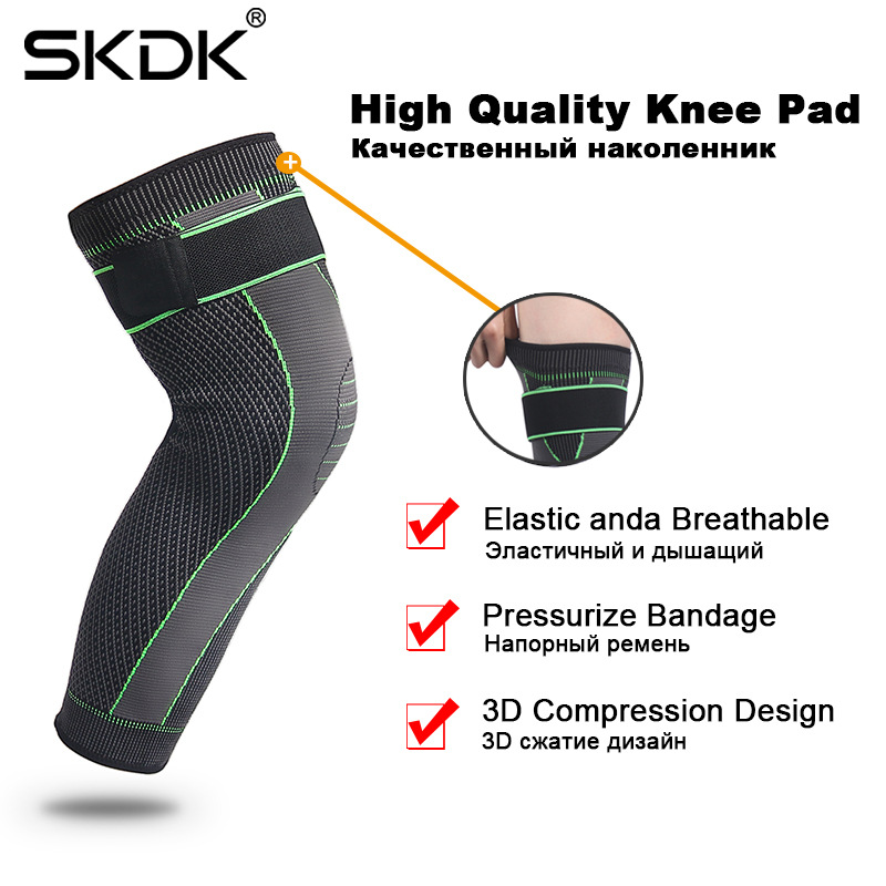 Picture of Knitted Strap Pressurizing Sports Lighting Knee Pads for Men and Women Autumn and Winter Large Calf Protection Basketball Football Warm Knee Pads