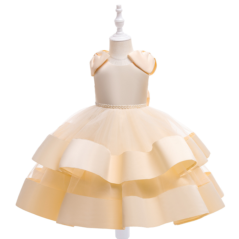 Picture of European and American girls princess dress flower girl dress wedding children's tutu skirt piano performance host evening dress western style